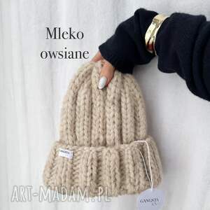Czapka Nordic 100% wełna - mleko owsiane
