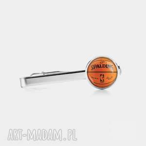 handmade męska spinka do krawata z grafiką basketball