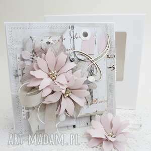 scrapbooking kartki pudrowy róż pudełku ślub, urodziny, imieniny