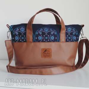 ręcznie wykonane torebki torebka handbag - ekoskóra & skrawek chustowy
