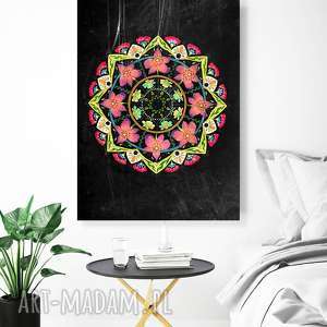 mandala kwiecista 50x70cm, plakat, plakaty, kwiaty sztuka