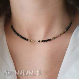 Naszyjnik z turmalinem, kamienie naturalne, kolorowy turmalin