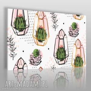obraz na płótnie - kaktusy sukulenty - 120x80 cm - VAKU DSGN dom obrazy
