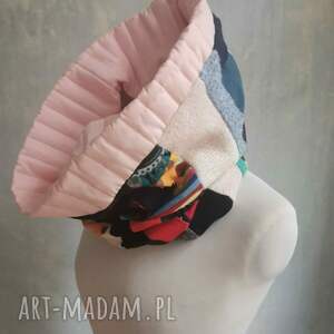 Komin oversize patchworkowy etno boho na podszewce, kolorowy