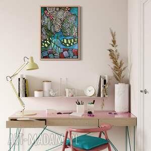 kwiatowy zgiełk - oryginał, abstrakcja, 4mara, prezent