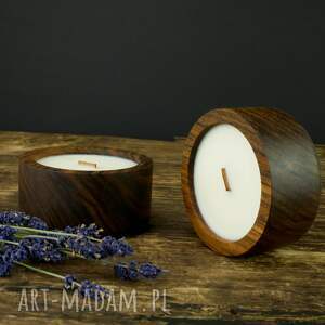 świeczniki świeca sojowa w drewnie egzotycznym zero waste drewnianym