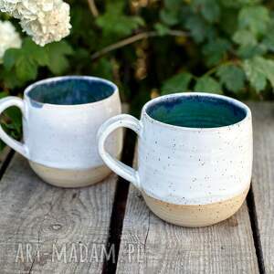 handmade ceramika handmade kubek ceramiczny | nakrapiana pochmurna biel | ok 480 ml 390