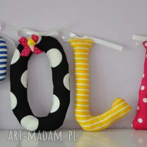 literki szyte imię pola ozdoba pokoju - pinezka pokoik dziecka