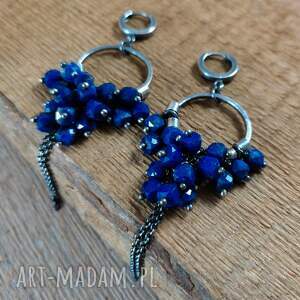 kolczyki - koła z lapis lazuli