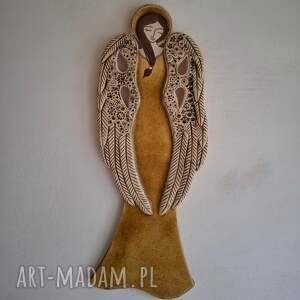 anioł ceramiczny - brizna, komunia, ślub na ścianę, prezent