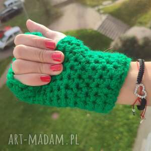 Szary-mary, Mitenki rękawiczki bez palców - wiosenne, zielone