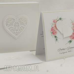 scrapbooking kartki kartka na ślub z pudełkiem i kopertą, wzór w 85c