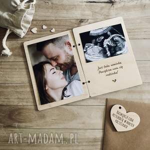 tabliczka ze zdjęciem usg oraz pary, zostaniecie dziadkami zostaniesz