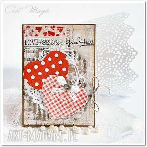 ręcznie zrobione scrapbooking kartki eko walentynka