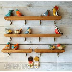 Ptasie radio WC zawieszki, ceramika, wieszak, drewno, ptaszki