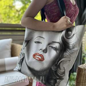 ręcznie robione na ramię torba shopper marilyn monroe ikona