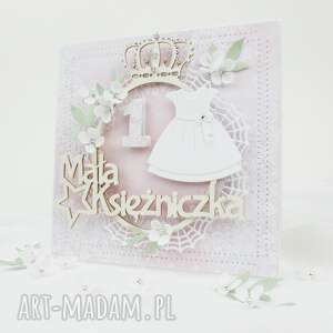 handmade scrapbooking kartki roczek małej księżniczki - w pudełku