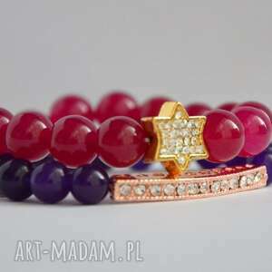 handmade bracelet by sis: cyrkonie w ametystowych kamieniach półszlachetnych