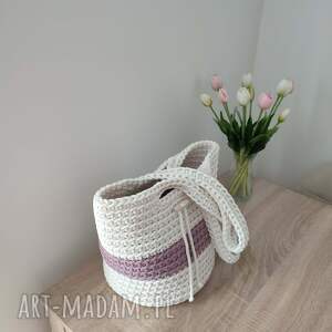 torba szydełkowa na ramię ze sznurka bawełnianego 23cmx30cm