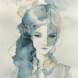 Dziewczyna ze snu, Akwarela 24x32 cm, postacie, kobieta