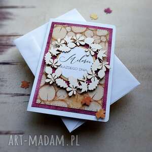 scrapbooking kartki jesień idzie przez park, ślub, urodziny, imieniny jenień