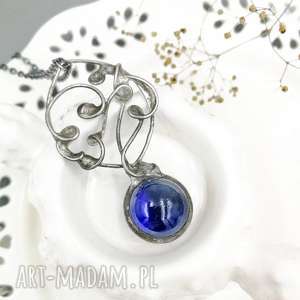magiczna kula niebieska - naszyjnik w stylu boho ze szkłem, prezent dla mamy