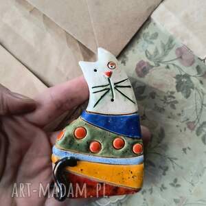 Kolorowy kotek, ceramika, kot