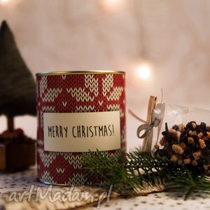 handmade prezent pod choinkę świąteczna puszka z sypaną herbatą