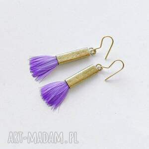 piórko kolczyki mosiądz, zmatowione