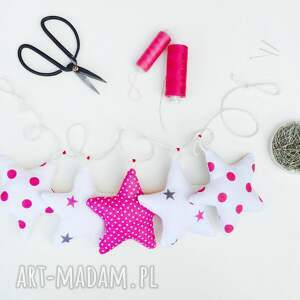girlanda gwiazdkowa pink - Zapętlona Nitka pokoik dziecka