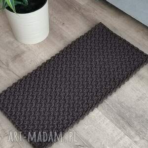 prostokątny ze sznurka 40x70 cm, dywan szydełkowy