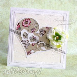 handmade scrapbooking kartki ślubne serca