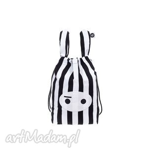 stripes funny bunny bag worek kosmetyczka plecak, torebka, świąteczny