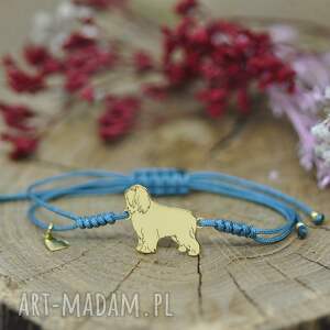 polski owczarek nizinny - bransoletka z psem, srebro 925 pozłacane pasienie psai