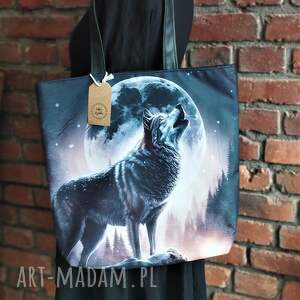 torba shopper wycie do księzyca kolekcja marka natura wilkiem, torebka