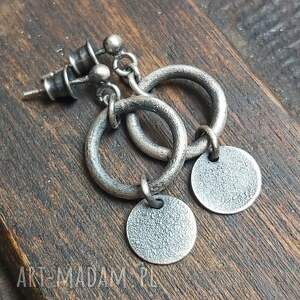 minimalistyczne kolczyki ze srebra, biżuteria autorska