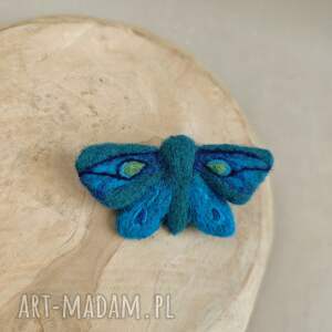 szmaragdowa ćma, broszka filcowana