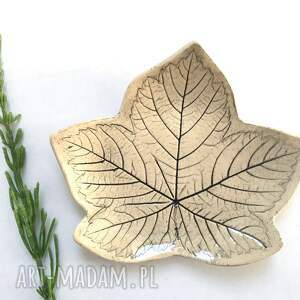 talerzyk listek ceramiczny liść podstawka na biżuterię biżuterię, roślinna