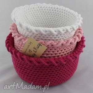 handmade pudełka zestaw koszy mix pink