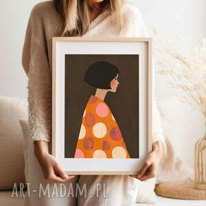 Plakat Brązowa dziewczyna - format 30x40 cm - ilustracja grafika