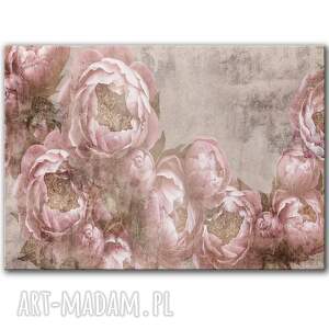 obraz na płótnie - 100x70 cm różowe piwonie 1 0702
