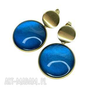 złocone kolczyki w perłowym odcieniu turkusu e68/14