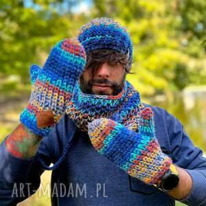 Męskie 50%- Górski potok”, rękawiczki merino