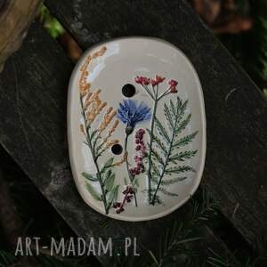 ręcznie wykonane ceramika mydelniczka łąka