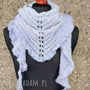 chustki i apaszki błękitna chusta z falbanką szal