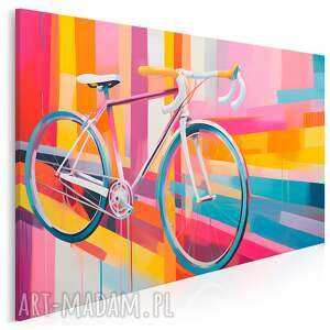 obraz do salonu - nowoczesny rower w kolorowej abstrakcji 70x50 cm 116501