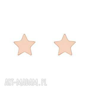 kolczyki gwiazdki z różowego złota, sztyfty, pozłacane