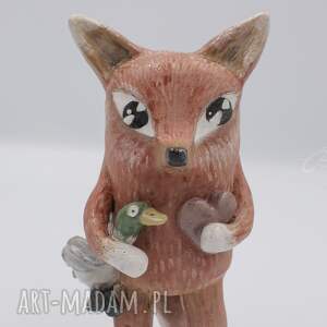 handmade pomysł na upominek ceramiczna figurka lis