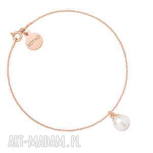 bransoletka z różowego złota z białą perłą swarovski®