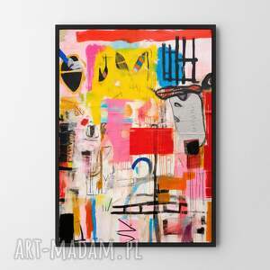 plakat kolorowa abstrakcja - format A4 do sypialni, salonu
